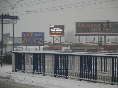 Telebim Skrzyżowanie ul. Małobądzkiej z ul. Piłsudskiego Przy Stadionie,Będzin